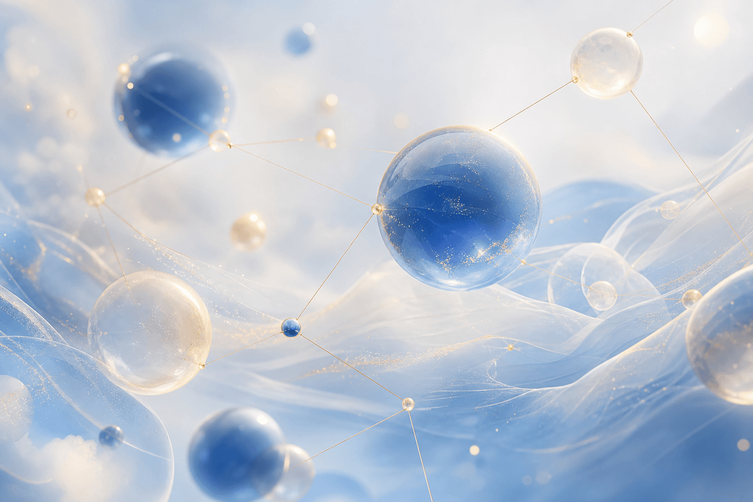 Soft abstract connected orbs suggesting unified attribution